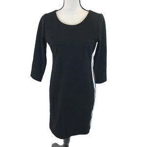 NWT Alfani Womens Black White Racer Striped Zipper Sheath Dress 4P